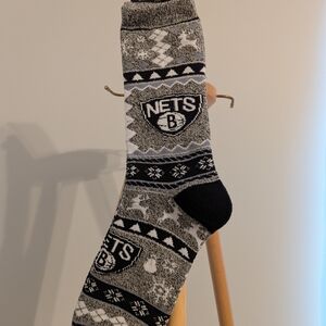 Kohl's Black & Gray Nets Patterned Crew Socks